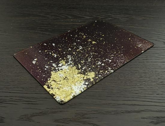 Majo Blue Gold Leaf | Glass Plate S (D), Tempered Glass