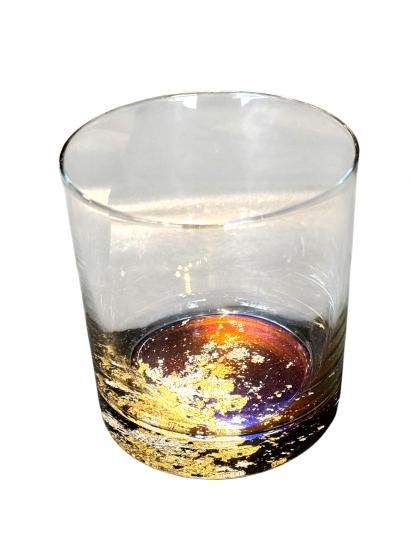 Majo Blue | Rocks Glass 235, Gold Leaf