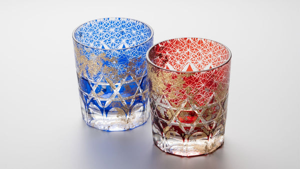 Hikari Kiriko Glass — Edo Kiriko × Hakumai Gold Leaf