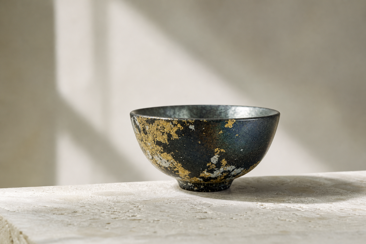 Generated editorial interpretation of the lacquered ceramic rice bowl