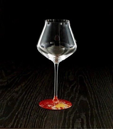 Vermilion gold leaf Perla wine glass