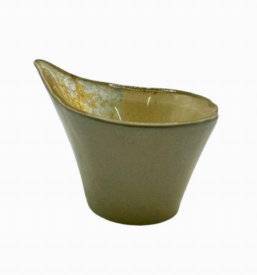 Majo White | Small Sauce Bowl, Gold Leaf