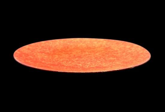 Japanese lacquer glass flat plate in champagne brown with Ranshi texture